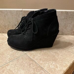 Black Wedge Ankle Boots